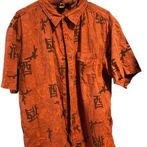 Metro Men's Bold Orange/Red and Black Casual Shirt